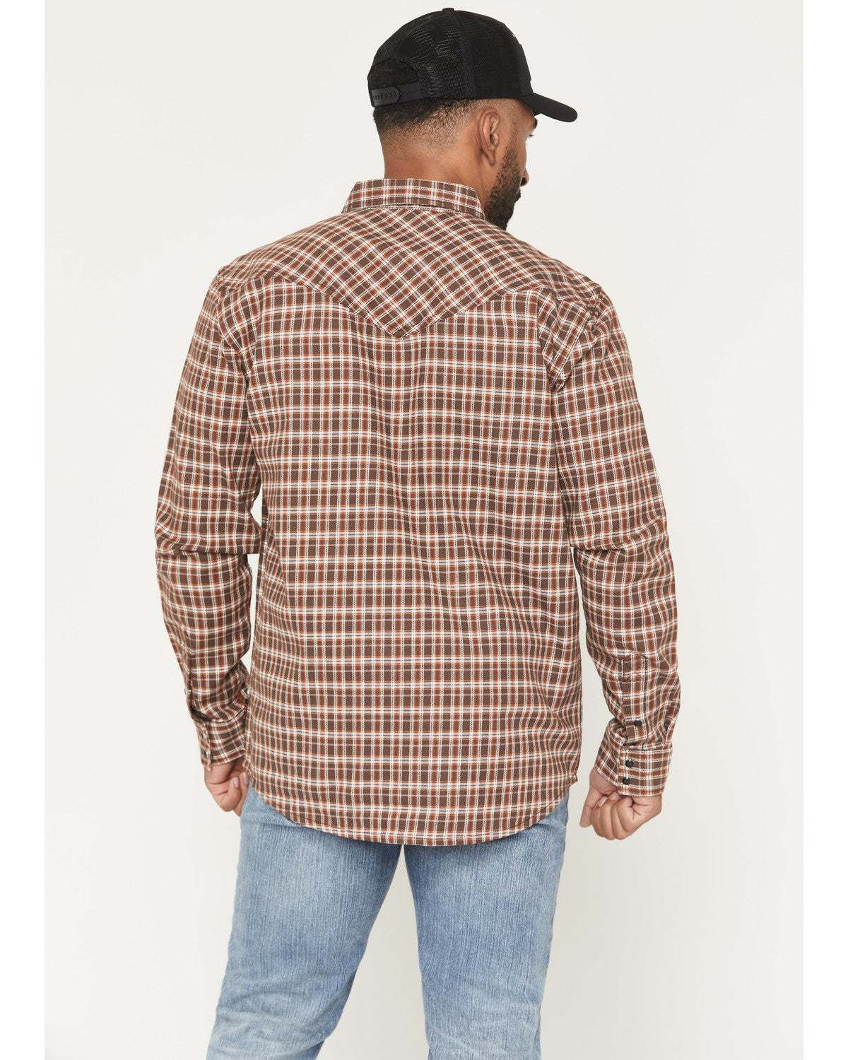Men's FR Hondo Plaid Print Long Sleeve Snap Stretch Work Sh | Cody James Clothing
