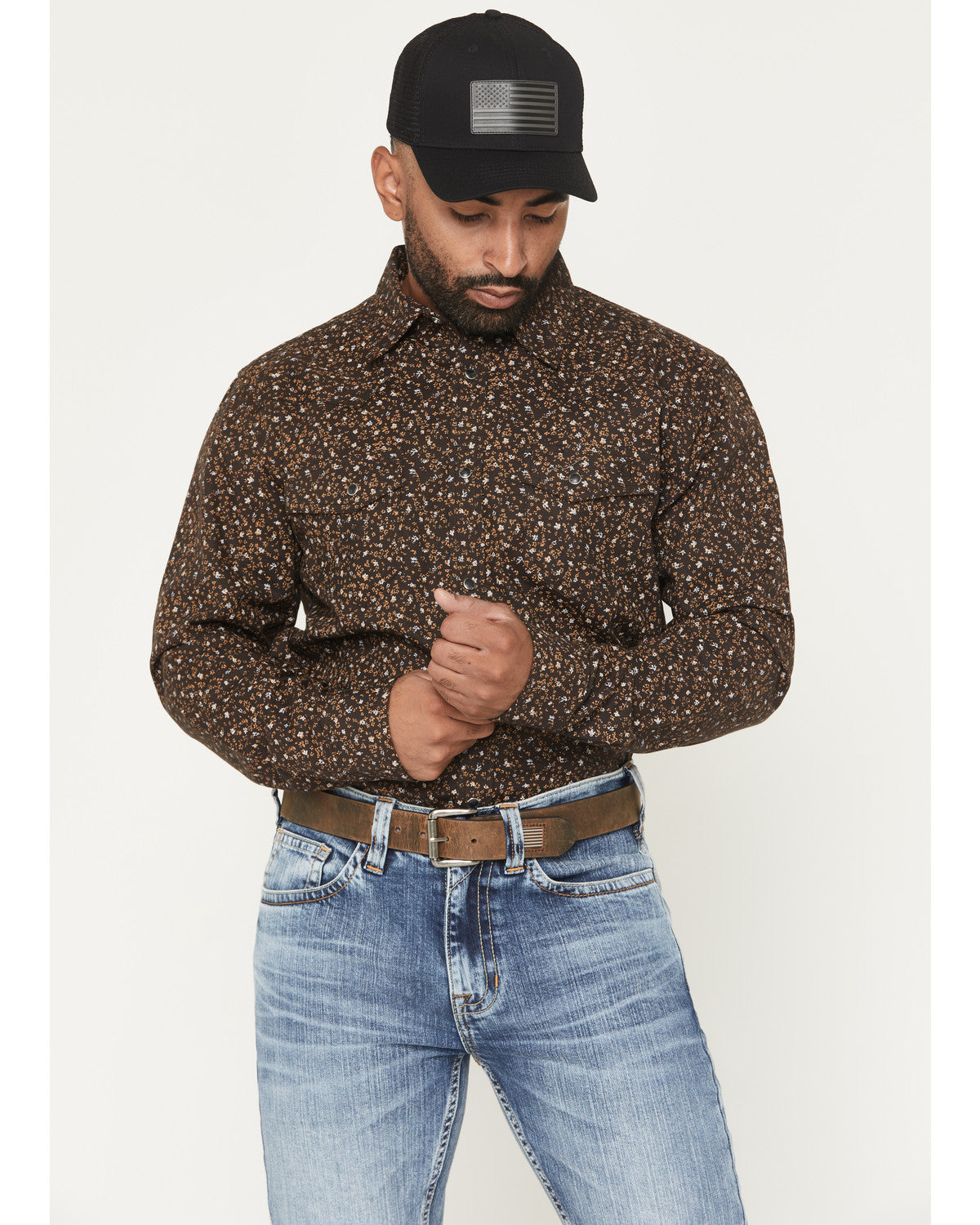 Men's FR Milkweed Printed Long Sleeve Stretch Work Shirt | Cody James Clothing