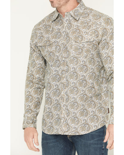 Men's FR Paisley Print Long Sleeve Snap Work Shirt | Cody James Clothing