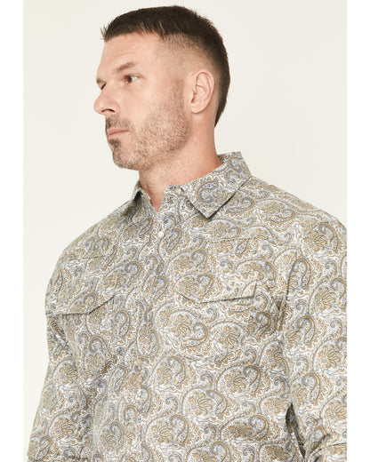 Men's FR Paisley Print Long Sleeve Snap Work Shirt | Cody James Clothing