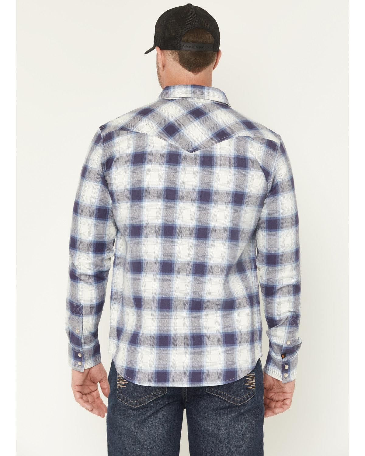 Men's FR Tex Plaid Print Long Sleeve Snap Work Shirt | Cody James Clothing
