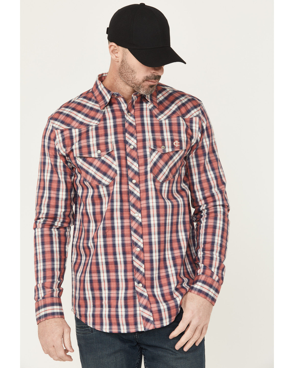 Men's FR Plaid Print Long Sleeve Snap Work Shirt | Cody James Clothing|Sale
