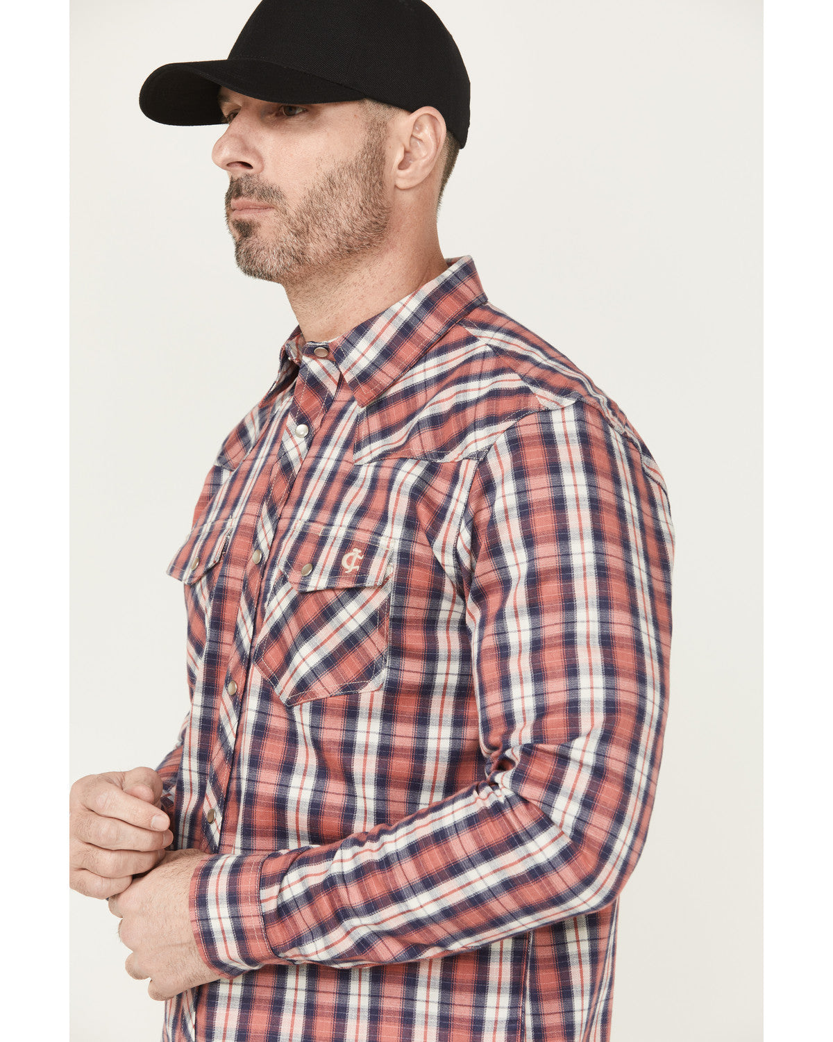 Men's FR Plaid Print Long Sleeve Snap Work Shirt | Cody James Clothing|Sale