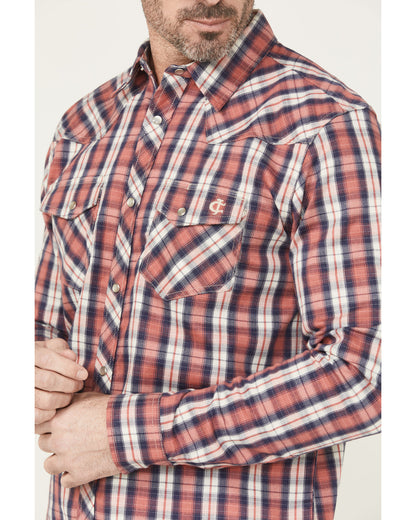 Men's FR Plaid Print Long Sleeve Snap Work Shirt | Cody James Clothing|Sale