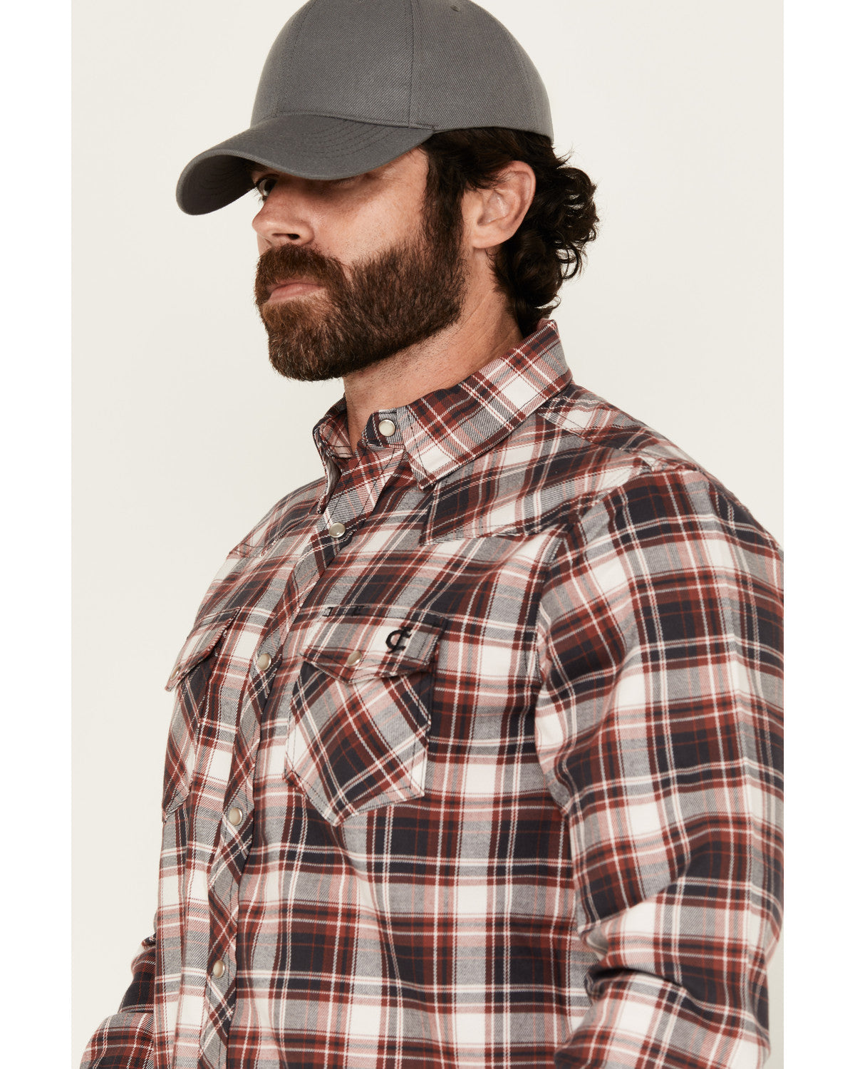 Men's FR Plaid Print Long Sleeve Snap Work Shirt | Cody James Clothing|Sale