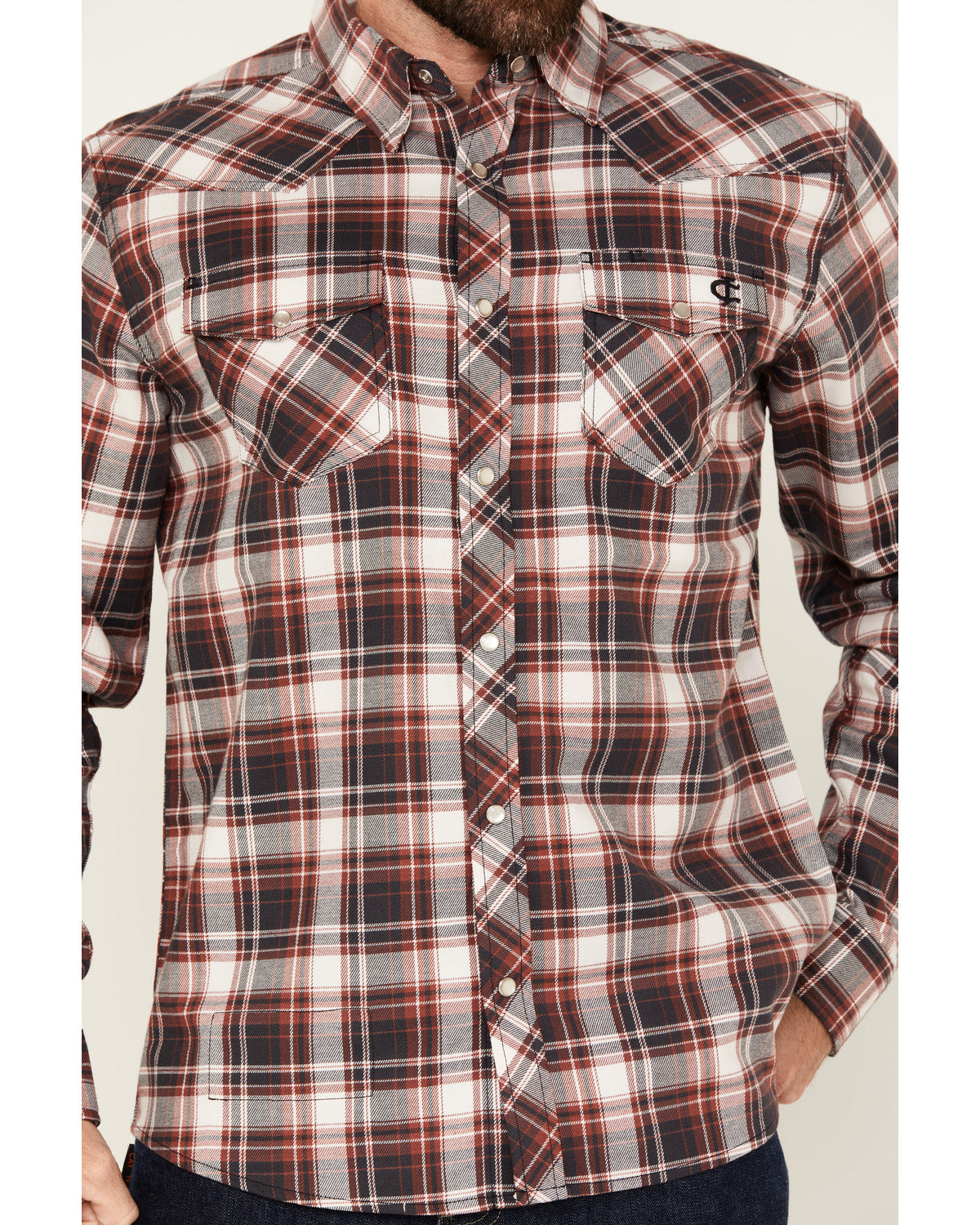 Men's FR Plaid Print Long Sleeve Snap Work Shirt | Cody James Clothing|Sale