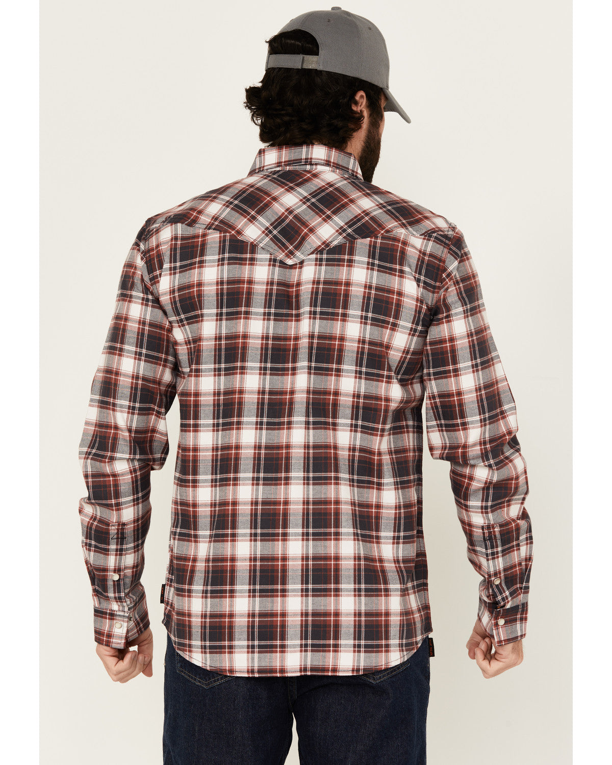 Men's FR Plaid Print Long Sleeve Snap Work Shirt | Cody James Clothing|Sale