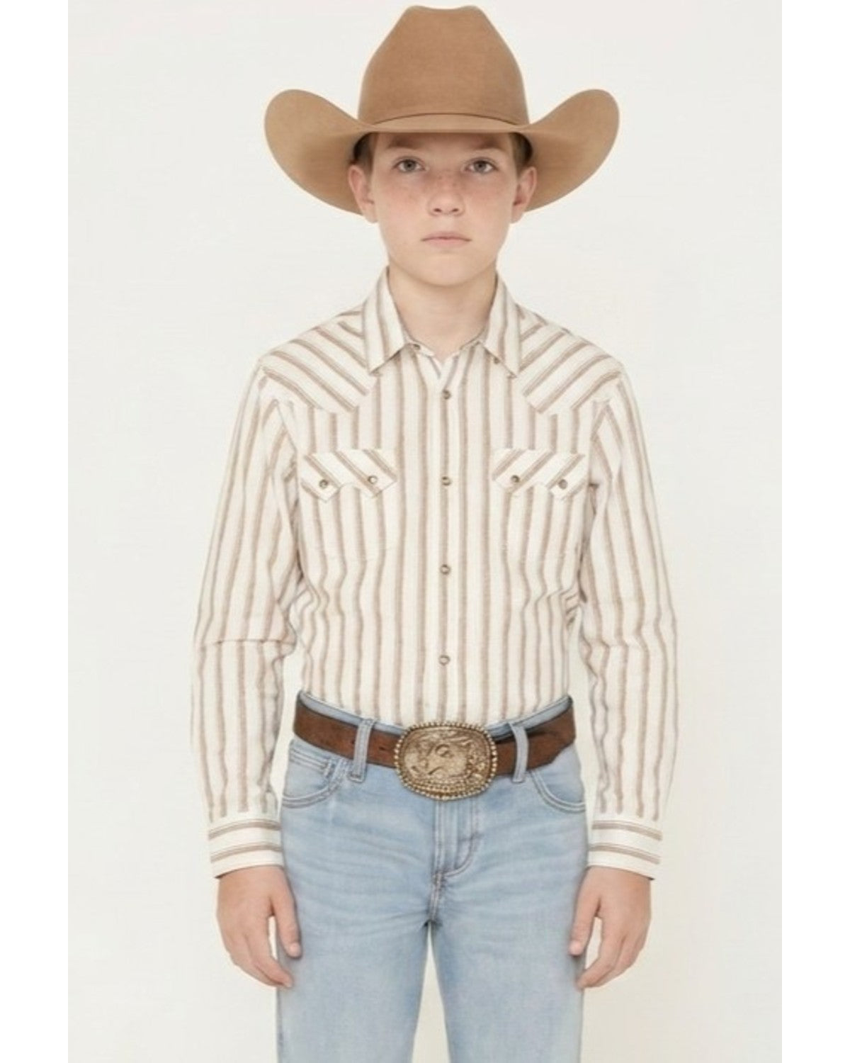 Boys' Trigger Striped Print Long Sleeve Snap Western Shirt | Cody James Clothing|Boys