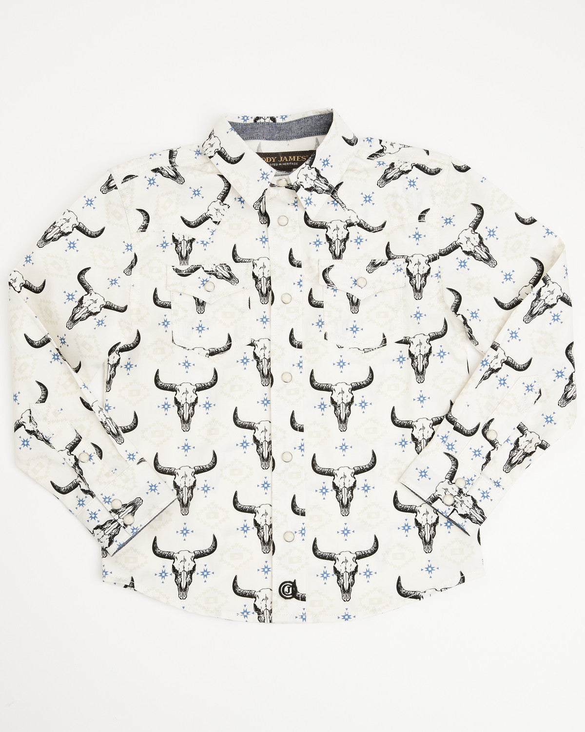 Toddler Boys' Prehistoric Bull Skull Print Long Sleeve Snap | Cody James Clothing|Boys
