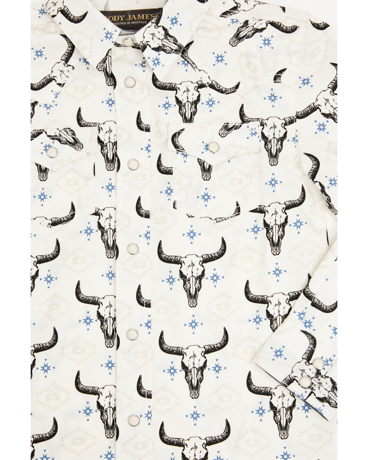 Toddler Boys' Prehistoric Bull Skull Print Long Sleeve Snap | Cody James Clothing|Boys