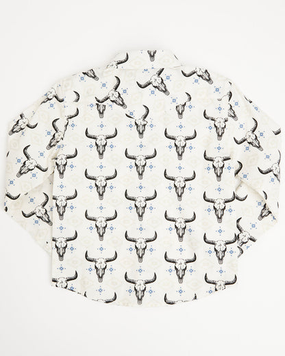 Toddler Boys' Prehistoric Bull Skull Print Long Sleeve Snap | Cody James Clothing|Boys