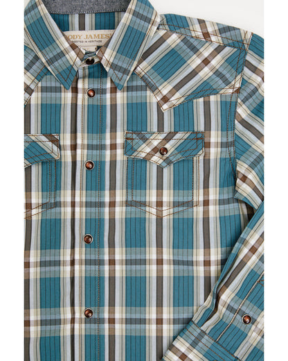 Toddler Boys' Niagra Falls Plaid Print Long Sleeve Snap Wes | Cody James Clothing|Boys