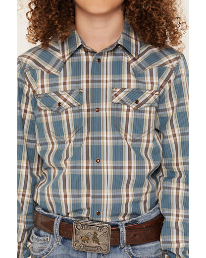 Boys' Niagra Falls Plaid Print Long Sleeve Snap Western Shi | Cody James Clothing|Boys