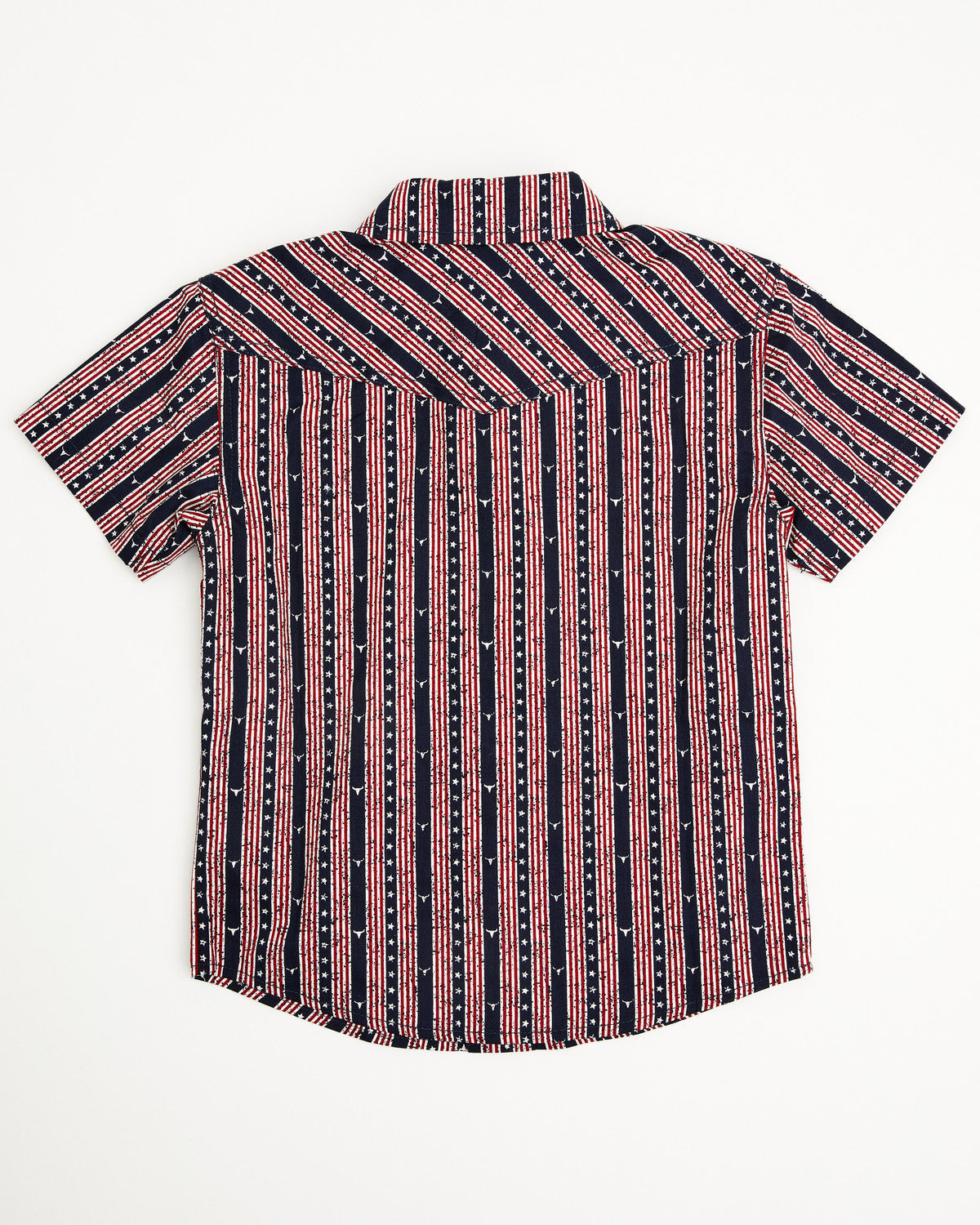 Toddler Boys' Steer Head Stars & Stripes Short Sleeve Snap | Cody James Clothing|Boys
