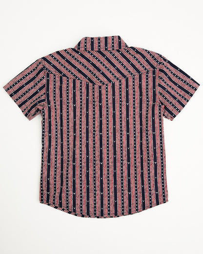 Toddler Boys' Steer Head Stars & Stripes Short Sleeve Snap | Cody James Clothing|Boys