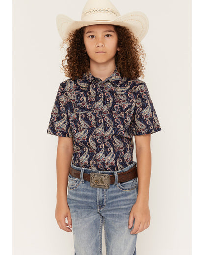 Boys' Easy Livin Paisley Print Short Sleeve Snap Western Sh | Cody James Clothing|Boys
