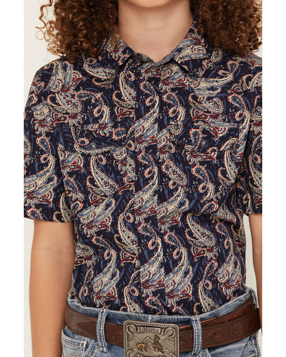 Boys' Easy Livin Paisley Print Short Sleeve Snap Western Sh | Cody James Clothing|Boys