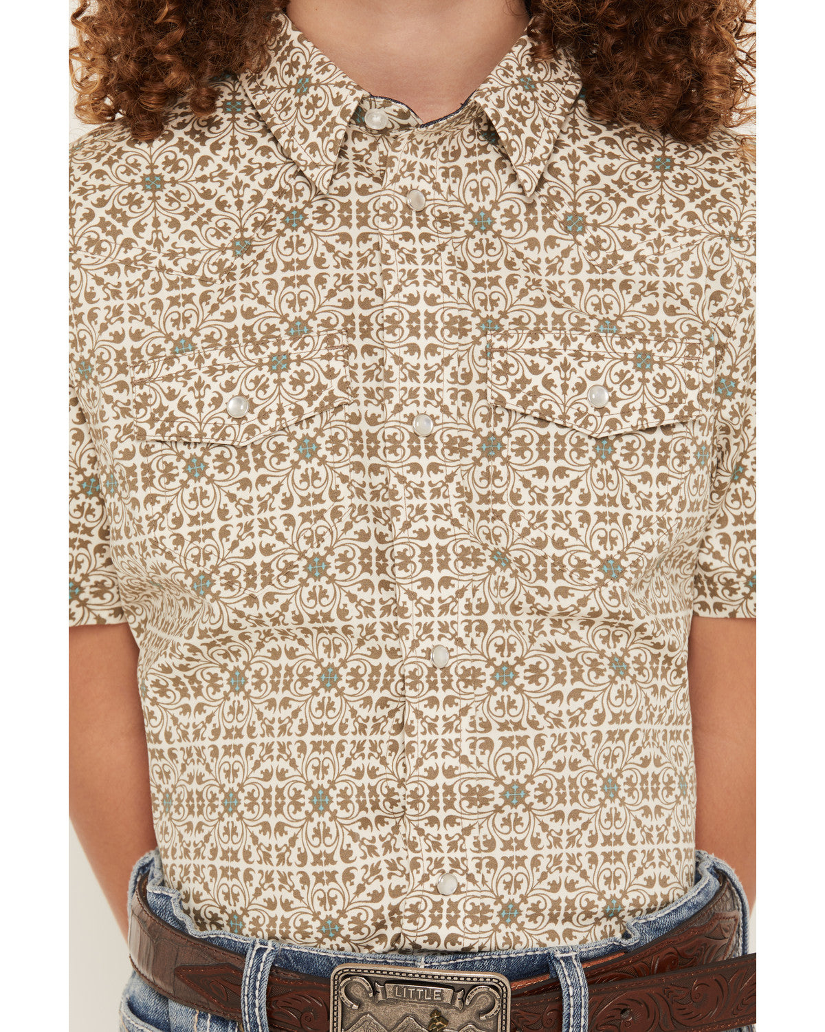 Boys' Mind Trap Geo Print Short Sleeve Pearl Snap Stretch W | Cody James Clothing|Boys