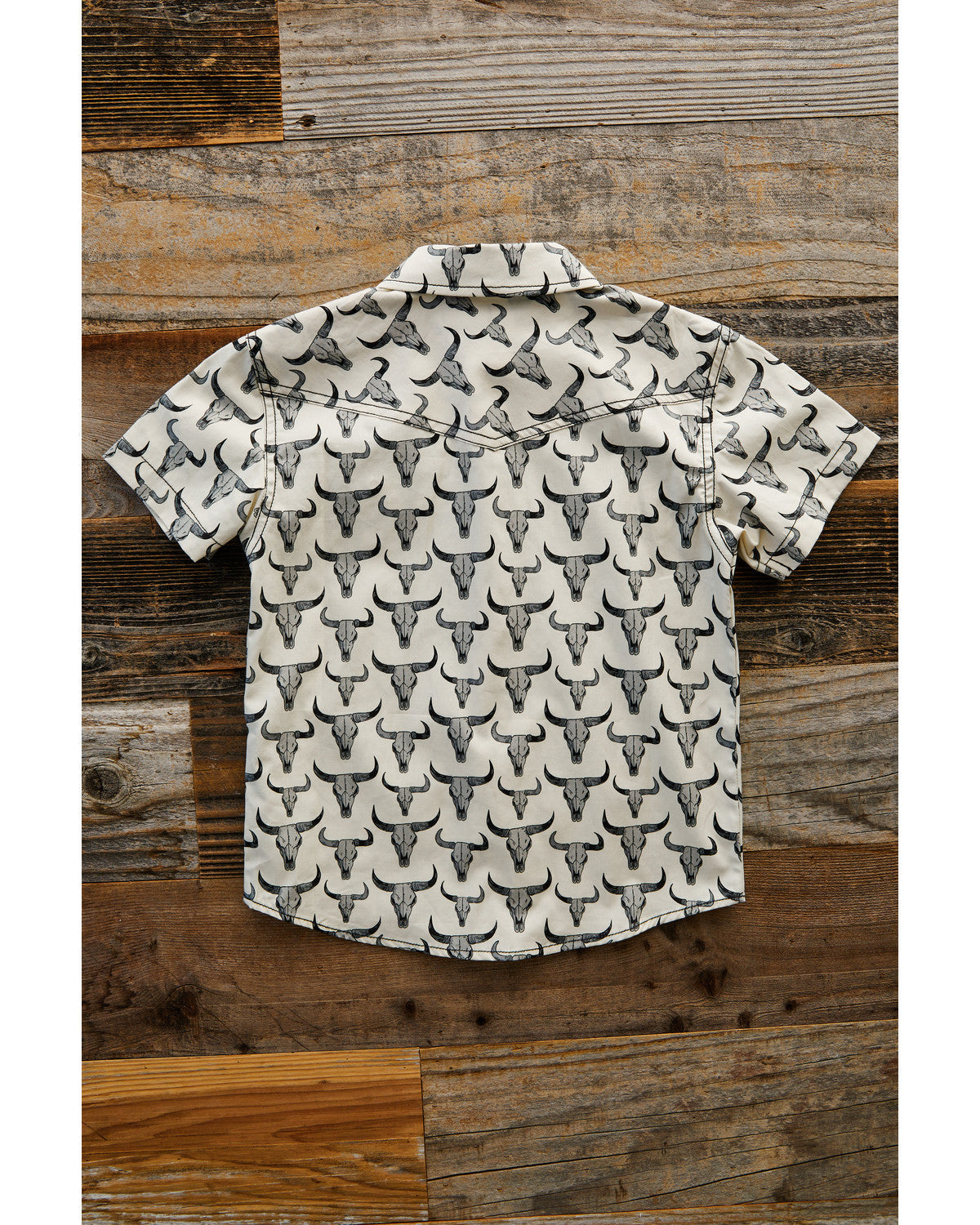 Toddler Boys' Toro Steerhead Print Short Sleeve Snap Wester | Cody James Clothing|Boys