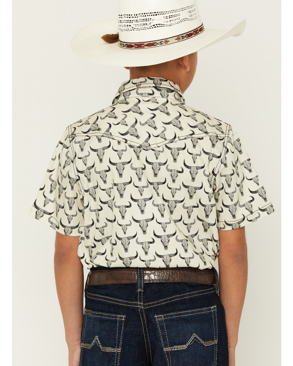 Boys' Toro Steerhead Print Short Sleeve Snap Western Shirt | Cody James Clothing|Boys
