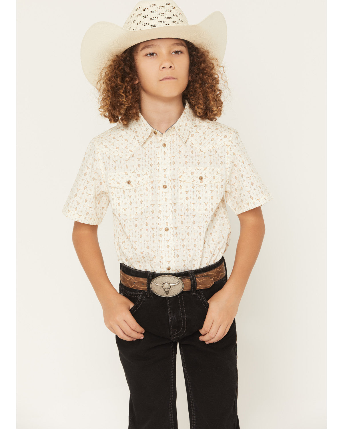 Boys' Jace Southwestern Print Short Sleeve Snap Western Shi | Cody James Clothing|Boys