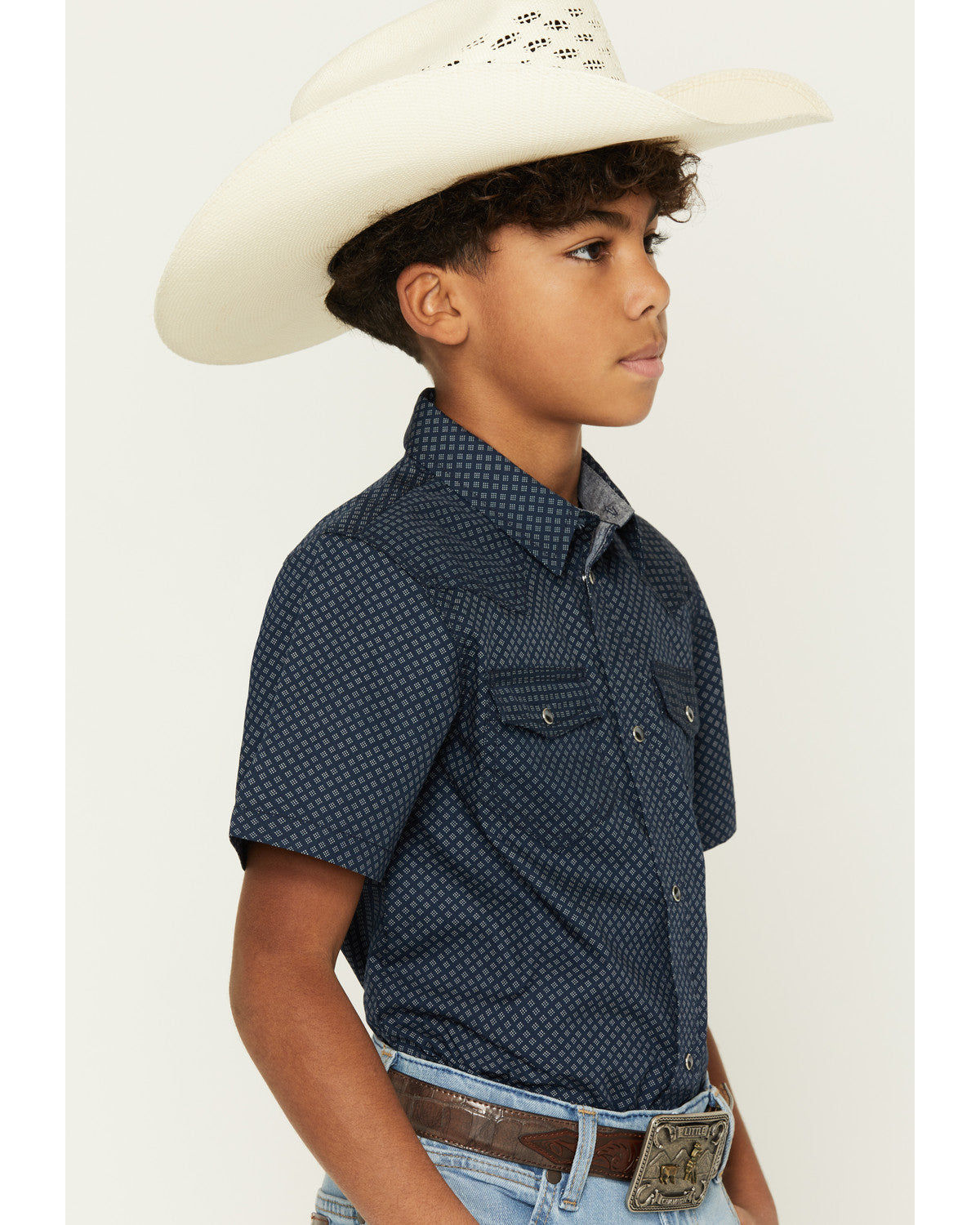 Boys' Tripp Geo Print Short Sleeve Snap Western Shirt | Cody James Clothing|Boys