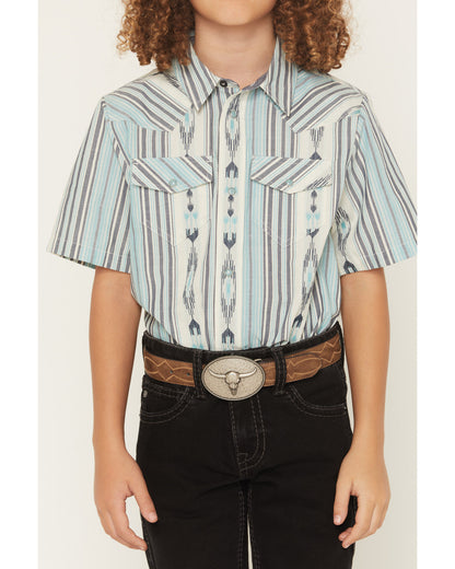 Boys' Heath Southwestern Striped Short Sleeve Snap Western | Cody James Clothing|Boys