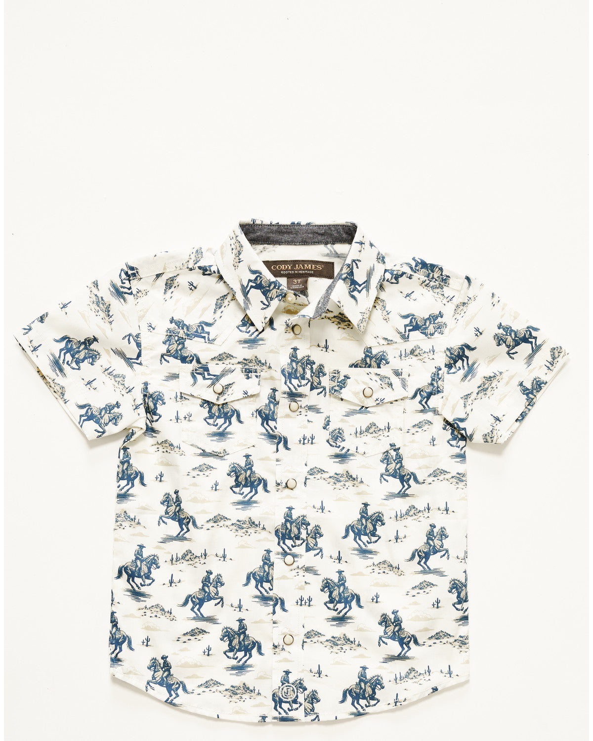 Toddler Boys' Amos Western Print Short Sleeve Snap Western | Cody James Clothing|Boys