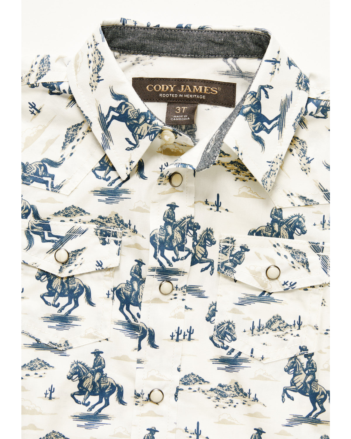 Toddler Boys' Amos Western Print Short Sleeve Snap Western | Cody James Clothing|Boys