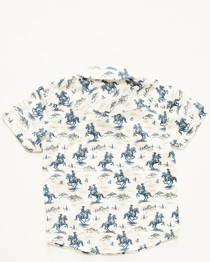 Toddler Boys' Amos Western Print Short Sleeve Snap Western | Cody James Clothing|Boys