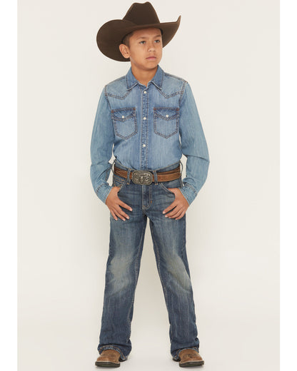 Boys' Texas Dark Wash Relaxed Bootcut Stretch Denim Jeans | Cody James Clothing|Boys