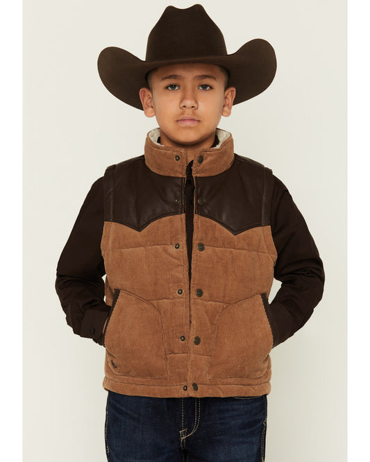 Boys' Lonoke Corduroy Faux Leather Vest | Cody James Clothing|Boys