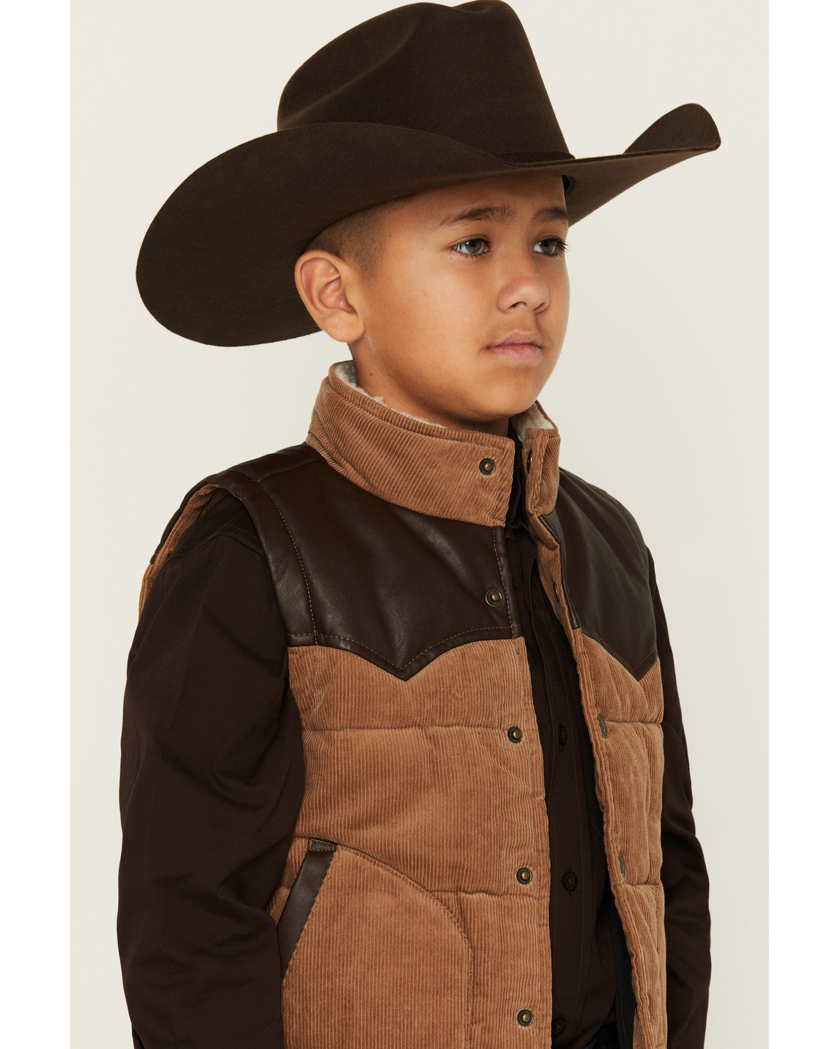 Boys' Lonoke Corduroy Faux Leather Vest | Cody James Clothing|Boys