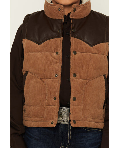 Boys' Lonoke Corduroy Faux Leather Vest | Cody James Clothing|Boys