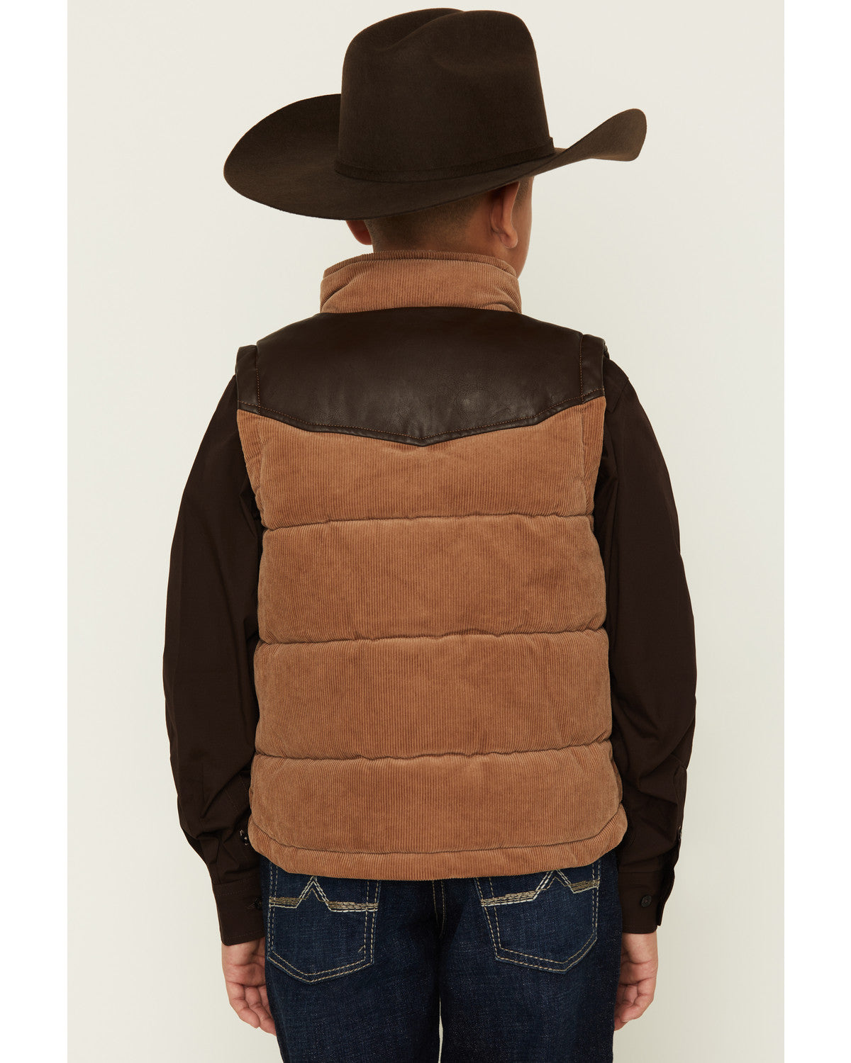 Boys' Lonoke Corduroy Faux Leather Vest | Cody James Clothing|Boys