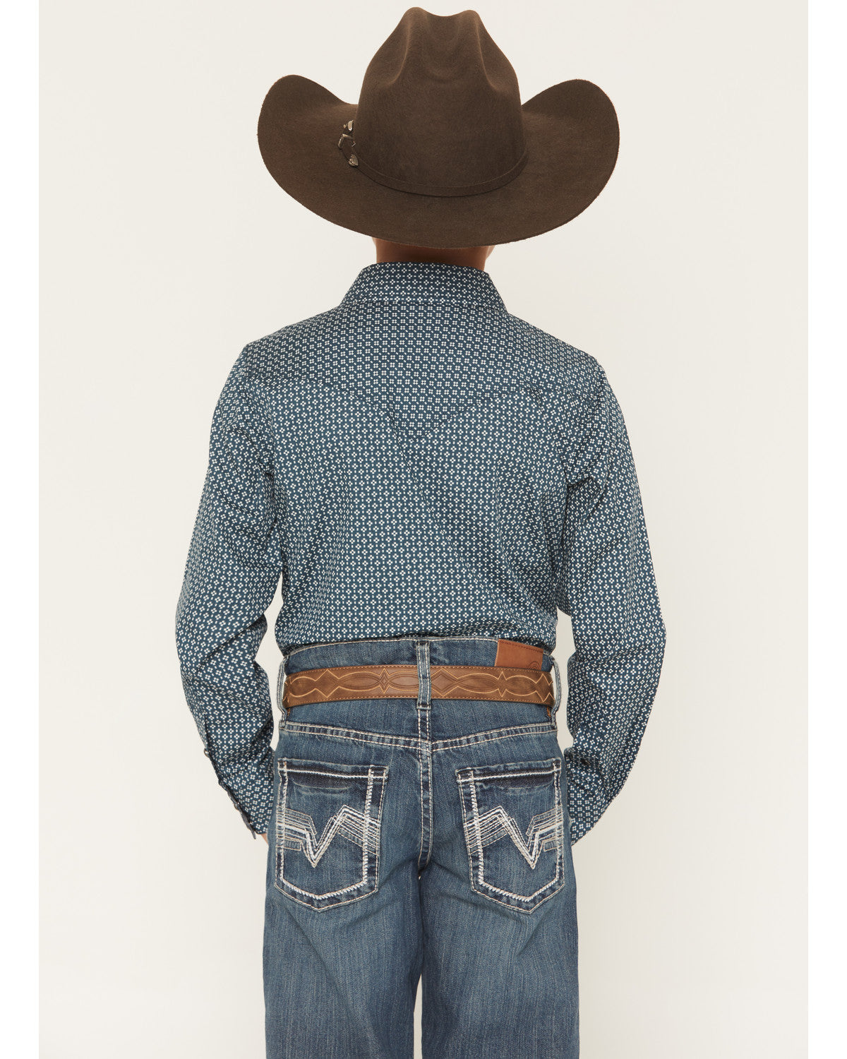 Boys' Bourbon Geo Print Long Sleeve Pearl Snap Western Shir | Cody James Clothing|Boys
