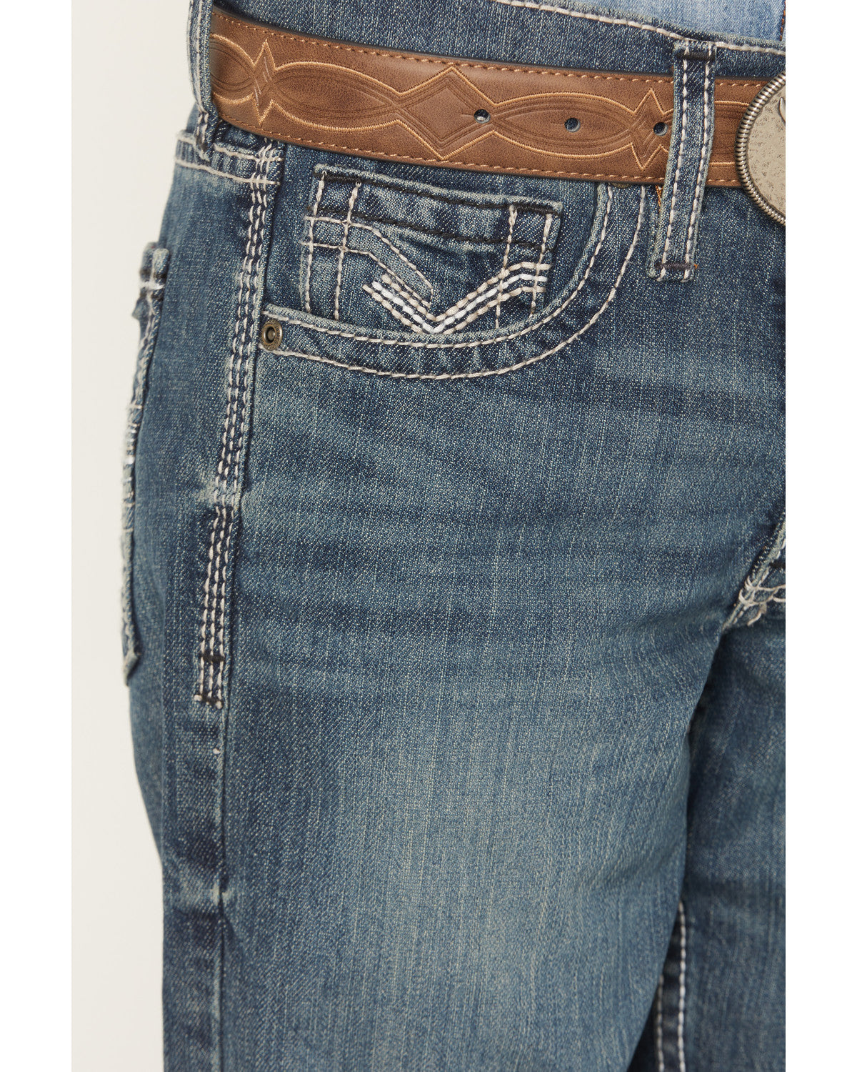 Boys' Grullo Medium Wash Relaxed Bootcut Comfort Stretch De | Cody James Clothing|Boys