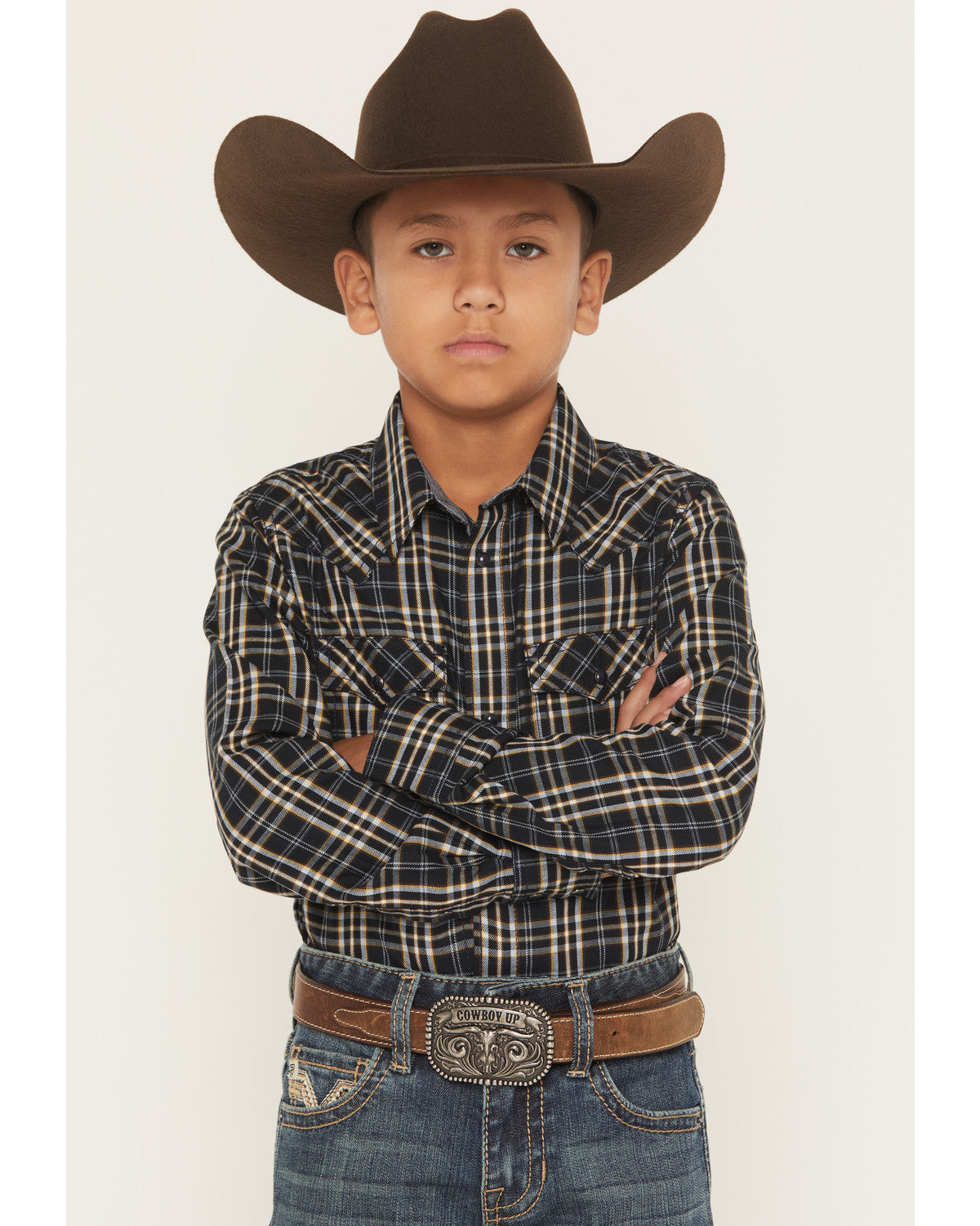 Boys' Warriors Way Plaid Print Long Sleeve Snap Western Shi | Cody James Clothing|Boys|Sale