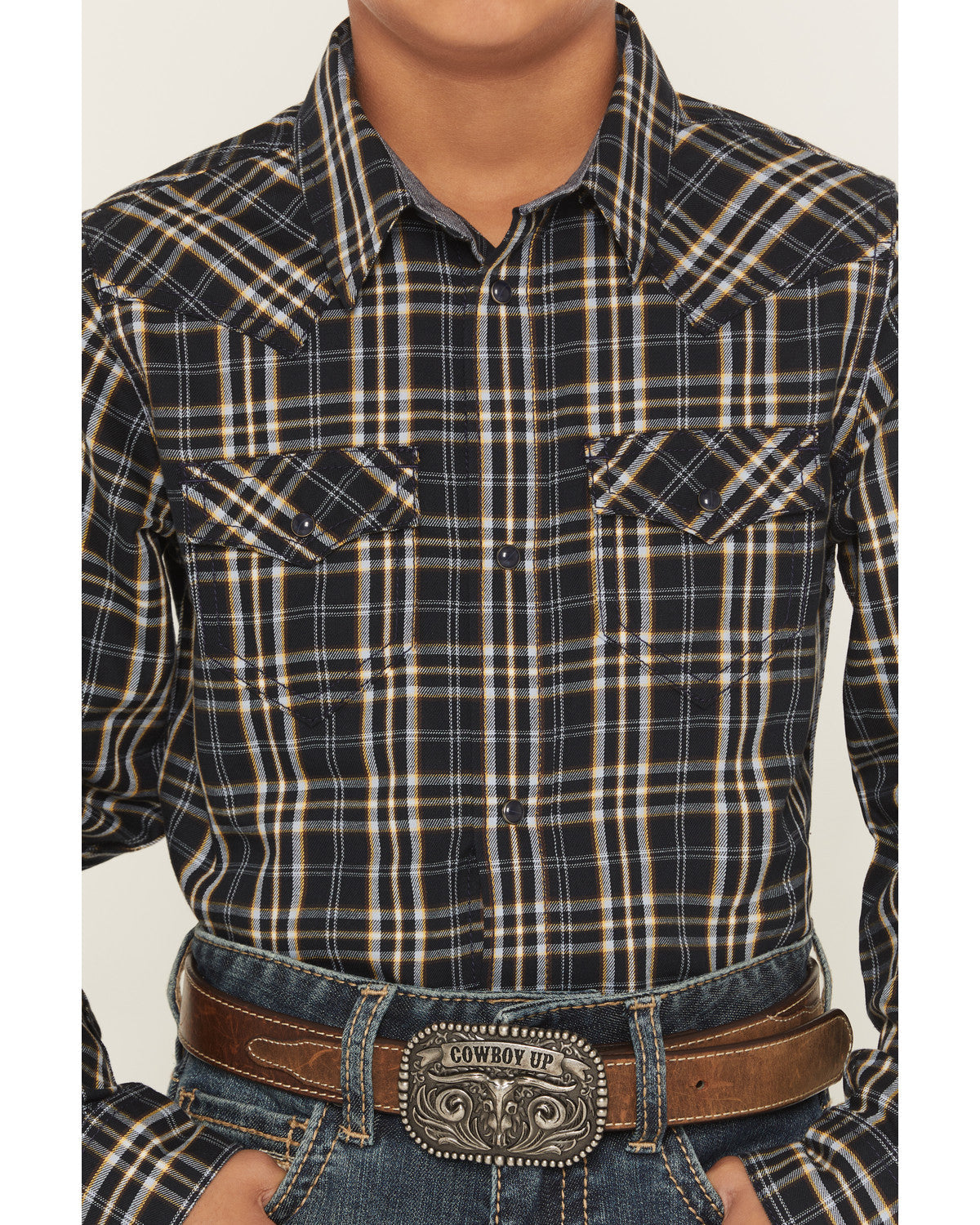 Boys' Warriors Way Plaid Print Long Sleeve Snap Western Shi | Cody James Clothing|Boys|Sale