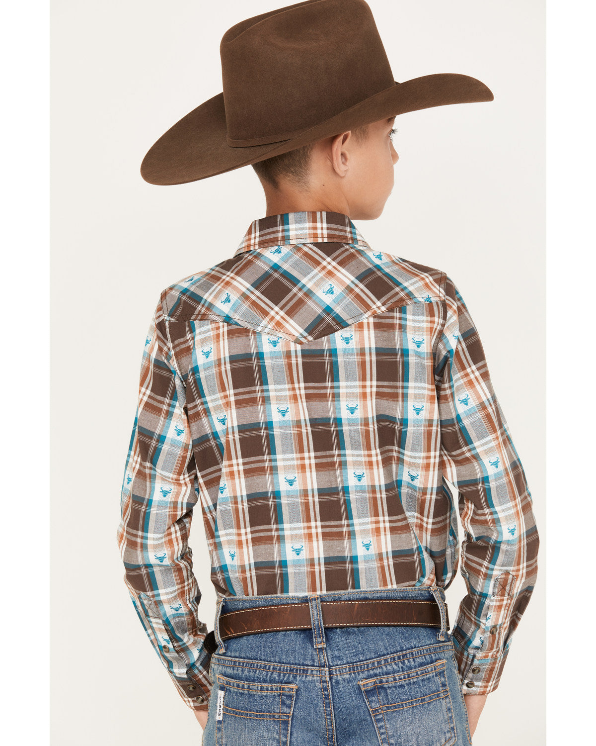 Boys' Bull Dobby Long Sleeve Snap Western Shirt | Cody James Clothing|Boys