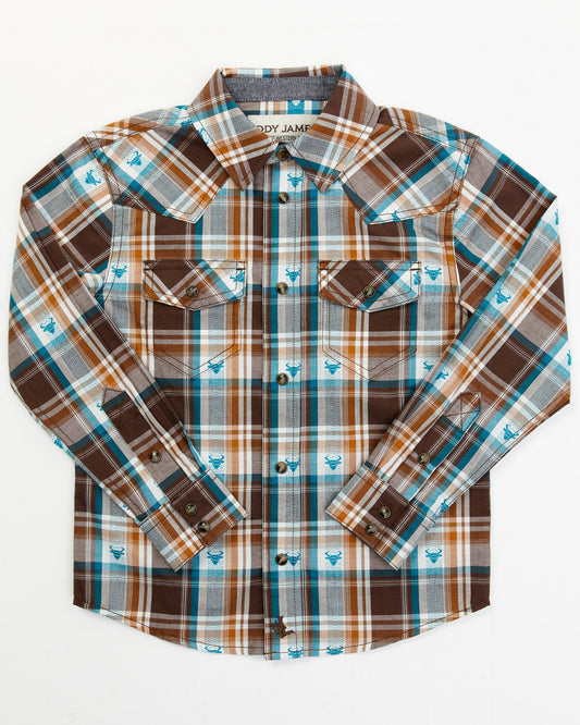 Toddler Boys' Bull Dobby Long Sleeve Snap Shirt | Cody James Clothing|Boys