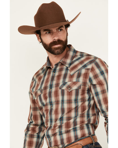 Men's Ricardo Plaid Print Long Sleeve Snap Western Shirt | Cody James Clothing|Sale
