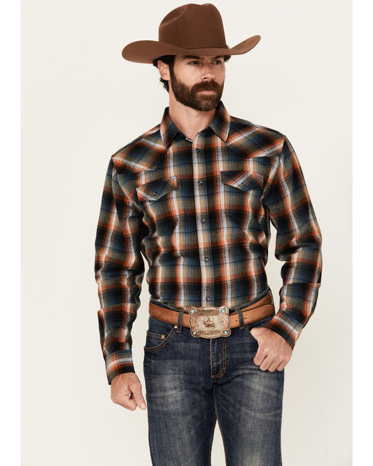 Men's Santa Cruz Plaid Print Long Sleeve Snap Flannel Shirt | Cody James Clothing|Sale