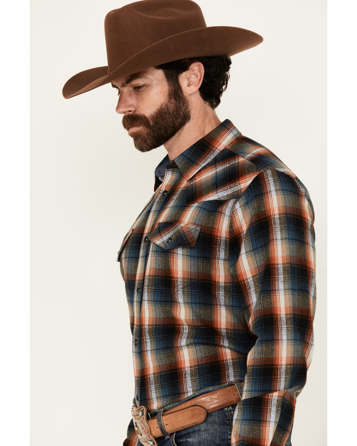 Men's Santa Cruz Plaid Print Long Sleeve Snap Flannel Shirt | Cody James Clothing|Sale