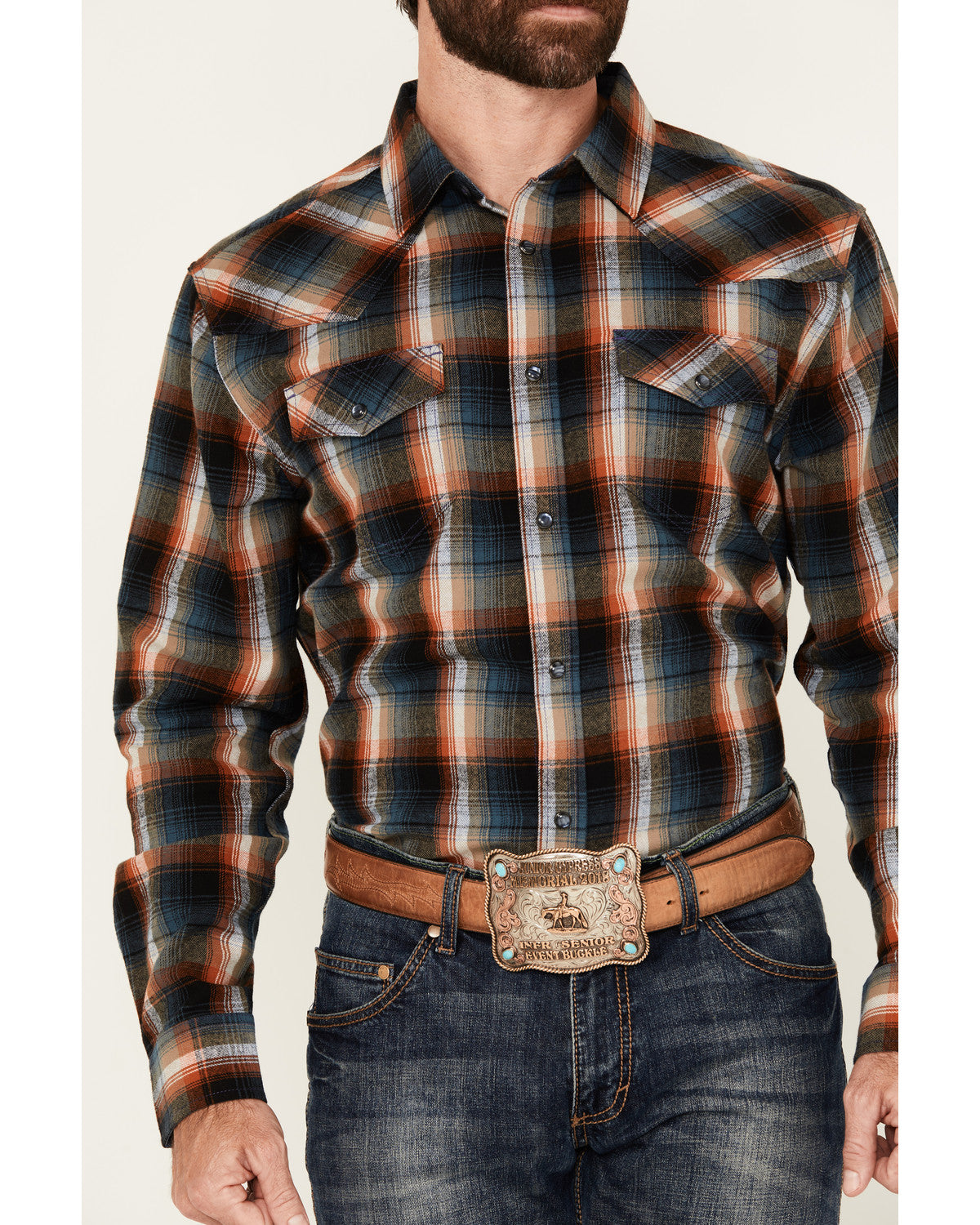 Men's Santa Cruz Plaid Print Long Sleeve Snap Flannel Shirt | Cody James Clothing|Sale