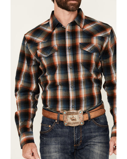 Men's Santa Cruz Plaid Print Long Sleeve Snap Flannel Shirt | Cody James Clothing|Sale