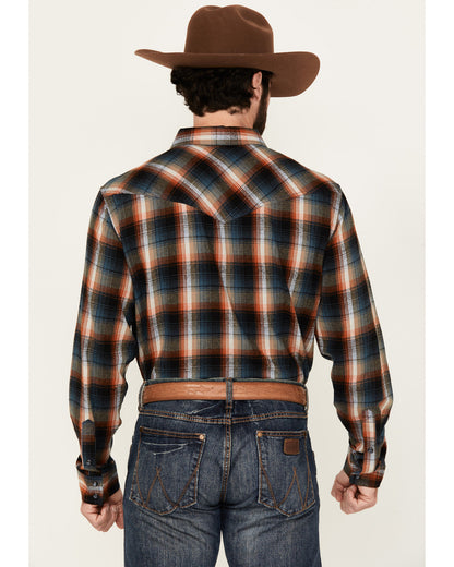Men's Santa Cruz Plaid Print Long Sleeve Snap Flannel Shirt | Cody James Clothing|Sale