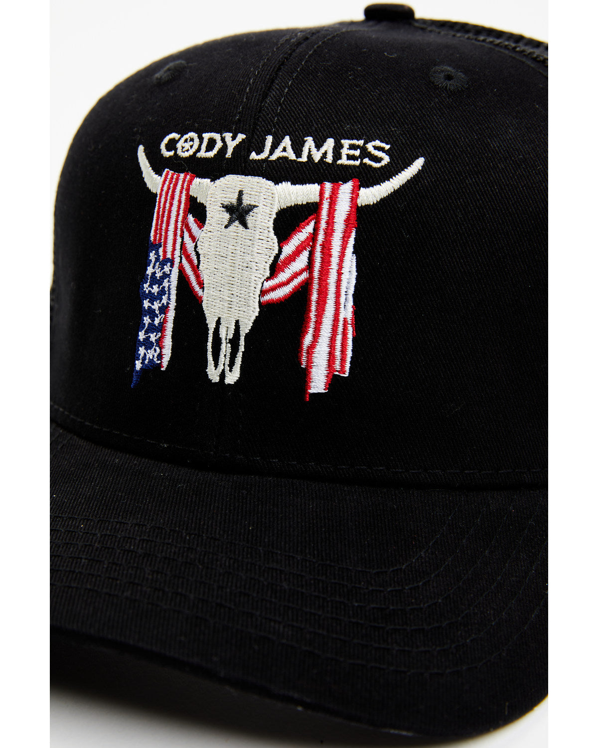 Men's Embroidered Steer Head American Flag Ball Cap | Cody James Hats|Sale