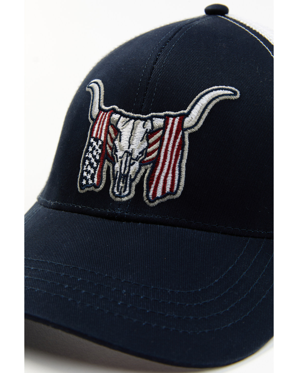 Men's Long Horn Skull Flag Embroidered Ball Cap | Cody James Hats|Accessories|Sale