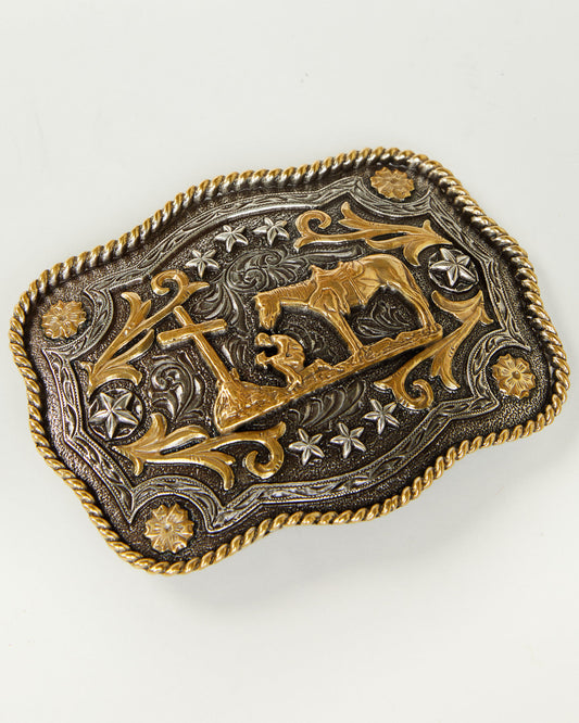 Christian Cowboy Rectangle Belt Buckle | Cody James Accessories
